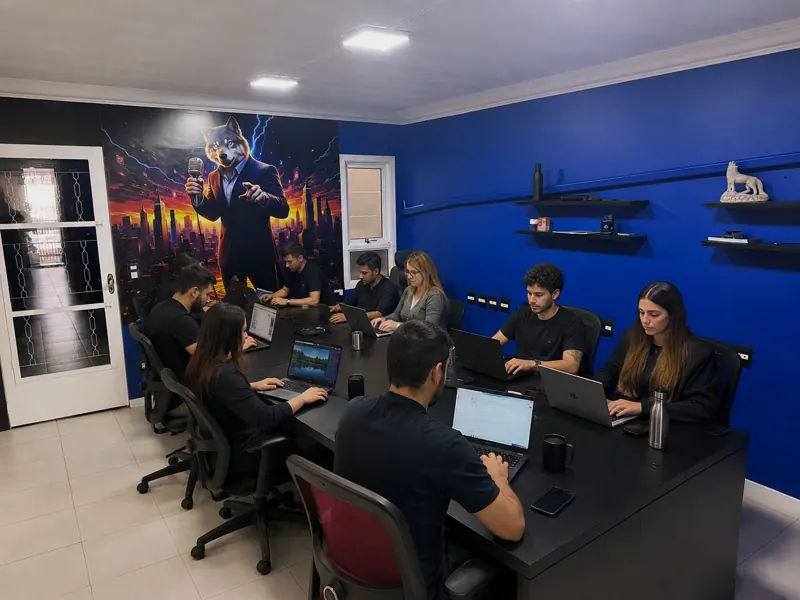 Time The Wolves em reunião na sede
